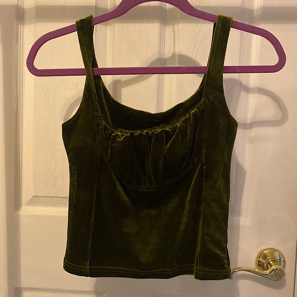 Velvet army green tank